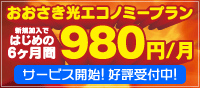 おおさき光 エコノミープラン登場！ 新規加入ではじめの6ヶ月間980円/月でご利用いただけるキャンペーン実施中！