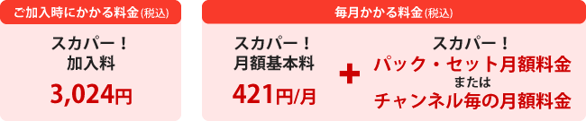 スカパー！e2のご利用料金
